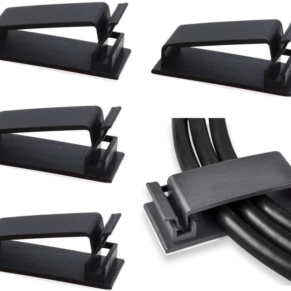 50Pcs Self Adhesive Cable Management Clips, Cable Organizers Wire Clips Cord Hol